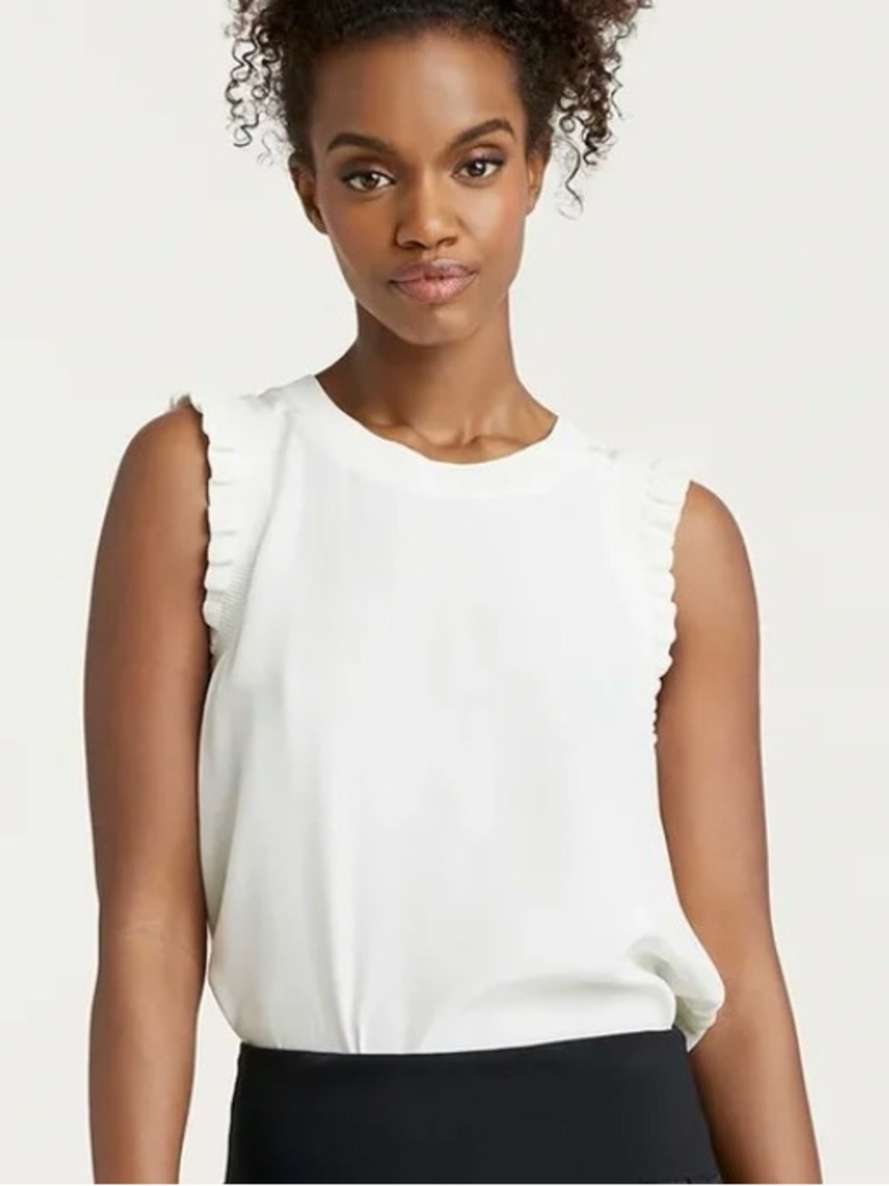 Cinq A Sept Lenore Ivory Silk Top knit details